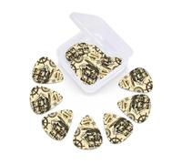 12 Pcs Guitar Picks Vintage Sailboats Skulls Plectrums With 3 Thickness For Electric,Acoustic Guitars