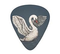 12 Pcs Guitar Picks White Swan Guitar Plectrums Includes Thin, Medium & Heavy Gauges 3 Sizes For Guitars Ukulele With Organizer Storage Box
