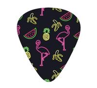 12 Pcs Guitar Pineapple Banana Flamingo Print Picks With Organizer Box,3 Different Thickness,Guitar Accessories(0.46mm,0.71mm,0.96mm)