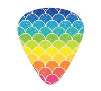 12 Pcs Guitar Rainbow Fish Scale Print Picks With Organizer Box,3 Different Thickness,Guitar Accessories(0.46mm,0.71mm,0.96mm)