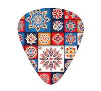 12 Pcs Guitar Retro Flowwer Print Picks With Organizer Box,3 Different Thickness,Guitar Accessories(0.46mm,0.71mm,0.96mm)