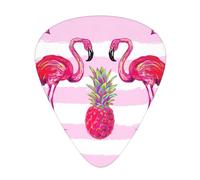 12 Pcs Guitar Summer Tropical Flamingo And Pineapple Print Picks With Organizer Box,3 Different Thickness,Guitar Accessories(0.46mm,0.71mm,0.96mm)