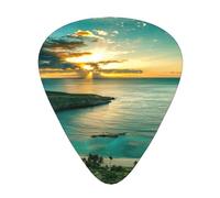 12 Pcs Guitar Sunrise Over Hanauma Bay Oahu Hawaii Print Picks With Organizer Box,3 Different Thickness,Guitar Accessories(0.46mm,0.71mm,0.96mm)