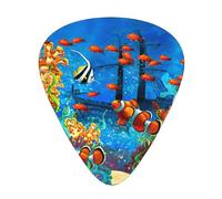 12 Pcs Guitar The Underwater World Tropical Fish Print Picks With Organizer Box,3 Different Thickness,Guitar Accessories(0.46mm,0.71mm,0.96mm)