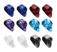 12 Pcs Guitar Thumb Picks, Acoustic Guitar Plectrums, Flat Thumb Picks Finger Protectors for Acoustic Guitars, Banjo, Bass (6 Colors)