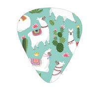12 Pcs Guitar Tropical Llama Alpaca Cactus Flower Print Picks With Organizer Box,3 Different Thickness,Guitar Accessories(0.46mm,0.71mm,0.96mm)