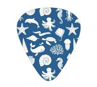 12 Pcs Guitar Underwater Marine Life Print Picks With Organizer Box,3 Different Thickness,Guitar Accessories(0.46mm,0.71mm,0.96mm)
