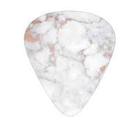 12 Pcs Guitar White Marble Rose Gold Print Picks With Organizer Box,3 Different Thickness,Guitar Accessories(0.46mm,0.71mm,0.96mm)