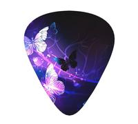 12 Pcs Guitar White Purple Butterflies Print Picks With Organizer Box,3 Different Thickness,Guitar Accessories(0.46mm,0.71mm,0.96mm)