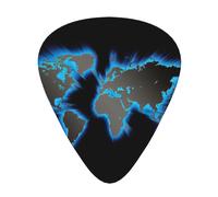 12 Pcs Guitar World Map Print Picks With Organizer Box,3 Different Thickness,Guitar Accessories(0.46mm,0.71mm,0.96mm)