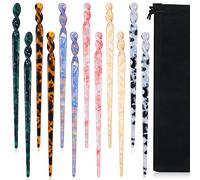 12 Pcs Hair Acetate Chopsticks Turtle Leopard Print Hair Pins Vintage Chinese Hair Sticks Accessories for Women Girls Hairstyles 6 Styles