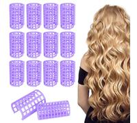 12 Pcs Hair Rollers Set, Self Grip Hair Rollers, Adhesive Roller Curlers, for Long Medium Short Hair Styling Hair