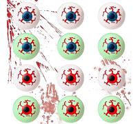 12 Pcs Halloween Decorations Scary Eyeballs Party Supplies Indoor Outdoor Halloween Props Fake Eyeballs for Halloween Party Gift Bag Fillers Trick or Treat Craft Spooky Decoration Ping Pong Balls