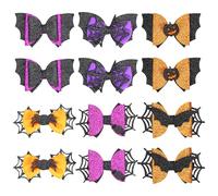 12 Pcs Halloween Hair Bow Clips, Glitter Halloween Hairpins, Spider Pumpkin Bat Hair Accessories Headdress Terror Hair Pins for Cosplay Costume Party Supplies