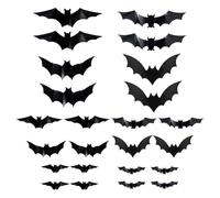 12 PCs Halloween Lighted 3D Bat Stickers Battery Powered Bats Decorations Wall Stickers for Halloween Party Bedroom Window Decorations
