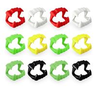 12 Pcs Halloween Vampire Teeth Fake, Halloween Glowing Vampire Teeth, Haunted Fangs Werewolf Zombie Fangs, Cosplay Props, Plastic Dentures for Kids Adult Party Decorations (6 Colour)