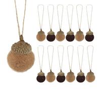 12 pcs Handmade Brown Felt Acorn Ornaments Fall Hanging Ornaments Felt Acorn Decorations for Tree with String for Home Room Autumn Fall Thanksgiving Tree Decorations