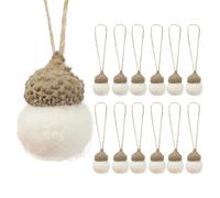 12 pcs Handmade White Felt Acorn Ornaments Fall Hanging Ornaments Felt Acorn Decorations for Tree with String for Home Room Autumn Fall Thanksgiving Tree Decorations