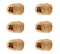 12 Pcs Handwoven Bamboo Bird House with Hooks for Birds Shelter | Rustic Simple Style, Breathable Shelter, Easy Hanging from Branch, Indoor or Outdoor Use