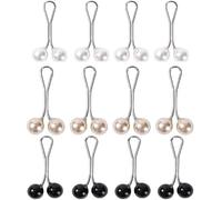 12 Pcs Headscarf Pearl Pins Clips U Shape Hijab Scarf Lady Muslim Scarf Shawl Clips Scarf Brooches Pin Jewelry Accessories (White,Gold,Black)