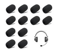 12 Pcs Headset Microphone Foam Covers, Head Mic Foam Cover, Dead Cat/Wind Muff, Microphone Muffler/Windscreen, For Lapel Mics Clip-On Mics, Classroom, Conference Room, News Interview (Black)