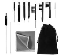 12 PCS Hearing Aid Cleaning Kit Accessories and Supplies Ear Bud Cleaning Kit, Multi Functional Hearing Aid Brush Tools for Earbuds Headphones with Bag