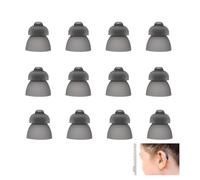 12 Pcs Hearing Aid Domes, 9mm Double Layer Silicone Washable Anti Static Open Type Soft Comfortable Audiphone Earbud Tips Replacement Accessories for Seniors