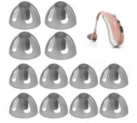 12 Pcs Hearing Aid Domes | Silicone Layer Open Dome Hearing Aid Domes Replacement Hearing Aid Ear Tips | Hearing Aid Domes Earbud Tips Accessories for Seniors (Black, M)
