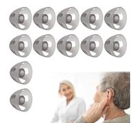 12 PCS Hearing Aid Domes, Soft Silicone Replacements Black Layer Open Dome Removable Hearing Aid Eartips, 6 mm Hearing Aids Ear Tips Accessories for Moderate Elderly Hearing Loss Impairments (S)