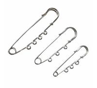12 Pcs Heavy Duty Blanket Pins,Safety Pins 6.4cm /2.52inch Brooch with 3 Holes for Clothes Leather Canvas Blankets Crafts Skirts Kilts Pants and Skirts to Change the Waist