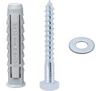 12 PCS Heavy-Duty Masonry Brick Wall Fixing Screws Bolts Anchors - Hex Self-Tapping Screws with Expansion Plugs and Washers for TV Mounts, Water Heaters, and Cabinet Installation (M8)