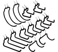 12 PCS Heavy Duty Pegboard Hooks, for Organizing Various Tools, for 1/4 Inch Pegboard, Black