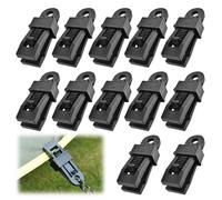 12 PCS Heavy Duty Tarpaulin Clips Set, Tarp Clamps with Crocodile Mouth Design - Durable Plastic Tent Clips for Camping, Boat Covers, Awnings, Shade Cloth, and Outdoor Use
