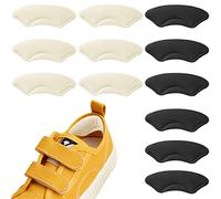 12 Pcs Heel Grips for Kids Shoes,Soft and Sticky Kids Heel Grips Heel Cushion Pads Shoes Heel Inserts Small Heel Protectors for Girls and Boys(Black+Beige)