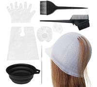 12 Pcs Highlighting Cap Kit Pre Drilled Hair Highlighting Kit | Reusable Silicone Cap Kit with Brush and Needle, Holes Opened Highlighting Frosting Cap for Women Girls