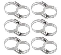 12 Pcs Hose Clips, Adjustable 21-44mm Range, 304 Stainless Steel, Ideal for Home Water Pipes and Hoses, Common Household Size.