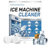 12 PCS Ice Machine Cleaner & Fridge Cleaner Descaler Tablets - Deep Clean Remove Limescale & Odor, Solution for All Types Countertop Home Kitchen Cleaning Kit