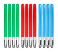 12 Pcs Inflatable Sword Toys, Lightsabers Laser Sword for Halloween Costume, Treats, Christmas Stocking Stuffer, Pool, Yoda, Sith, Jedi Theme Party Favor, Children's Birthdays, 4 Green, 4 Red 4 Blue