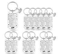 12 Pcs Inspirational Graduation Keyring for Her Him Religious Gift Middle High School Masters Degree Graduate Gifts for Class of 2026 Grad Classmate Student Verse Graduation Keyring for Friends Family