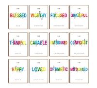12 PCS Inspirational Wall Art, Minimalist Motivational Quotes Mindset Wall Decor Positive Sayings in Black & Colorful Encouragement Words Poster for Office, Bedroom, Living Room (8” x 10”, Unframed)