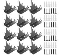 12 Pcs Intruder Deterrent Fence Wall Spikes,Heavy Duty Steel Security Fence Spikes Anti Climb Spikes Outdoor Wall Metal Spikes for Stop Thief,Cat Bird Animal Repellent,Home Security