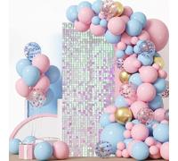 12 Pcs Iridescent Pink Shimmer Wall Backdrop Panels for Party, MSDADA 3 FT x 4 FT Iridescent Pink Sequin Backdrop for Birthday Graduation Home Party Decorations Anniversary Decor