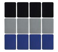 12 Pcs Iron On Patches for Clothing,Fabric Repair Patch Quality Iron-On Denim Patchs Inside Outside Sewing Kits Premium Mending Decorating Personalised Black Self Adhesive Sew Velcro,for Jeans Clothes