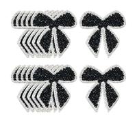 12 Pcs Iron On Rhinestone Bow Patches Bow Knot Appliques Sparkling Applique Patches Sew On Crystal Appliques Cute Applique Embellishments Shiny Clothing Repair Patch Black