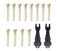 12 PCS Ivory Acoustic Guitar Bridge Pins Pegs with 2 PCS Black Bridge Pin Puller Tools, String Pegs Replacement Plastic Set for Folk Electric Bass Guitars Ukulele Martin Accessories Maintenance Kit