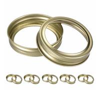 12 Pcs Jar Seals Replacement Canning Jar Rings Tinplate Split-Type Mason Jar Replacement Tin Screw Bands Leak Proof Storage Cover