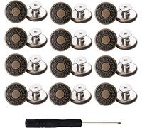 12 pcs Jeans Buttons, Replacement Button Jeans Metal Button Press Stud Jeans Detachable and Perfectly Adjustable, Snapshot Retractable Button No Sew Button Pins