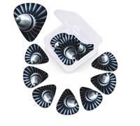 12 Pcs Jet Engine Print Guitar Picks Set with Custom Storage Box, Guitar Accessories, Ukulele for Acoustic Guitar, Bass, Valentine's Day Gift