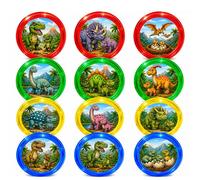 12 PCS Kids Dinosaur Light Up Yo-Yos Set - Reactive Beginner Yoyo Toys with String, Glow in Dark Durable YoYo Bundle, Fun Skill Toy Gift Set for Boys & Girls