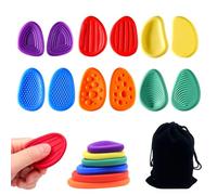 12 PCS Kids Sensory Stones, Textured Silicone Worry Stone Fidget Toys